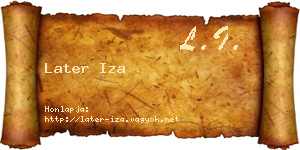 Later Iza névjegykártya